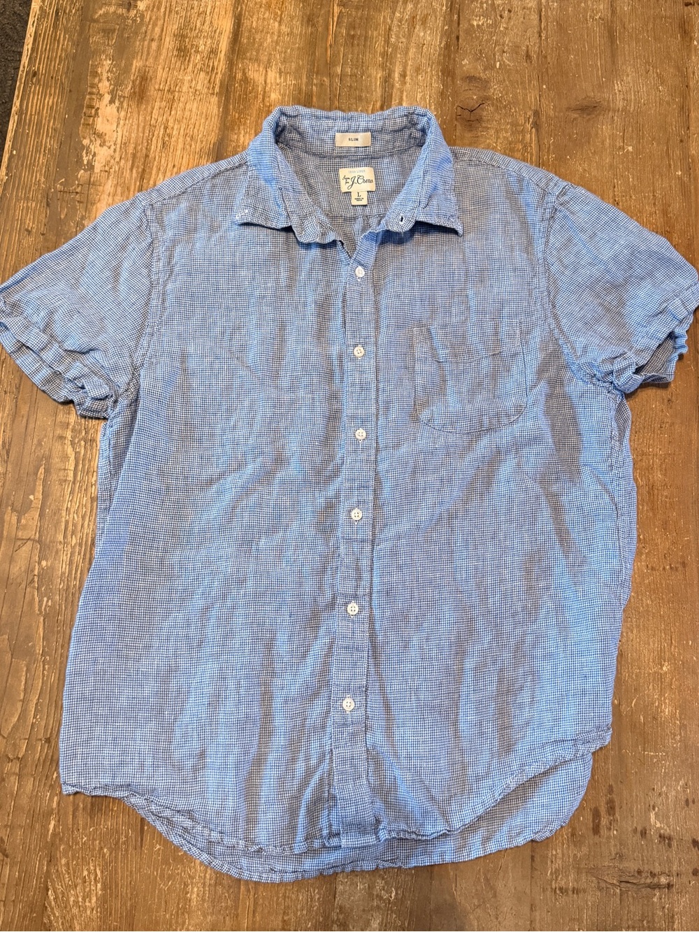 J. Crew Classic Short-Sleeve Baird McNutt Irish Linen Shirt